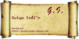Gulya Iván névjegykártya